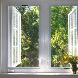 Open windows on breezy day